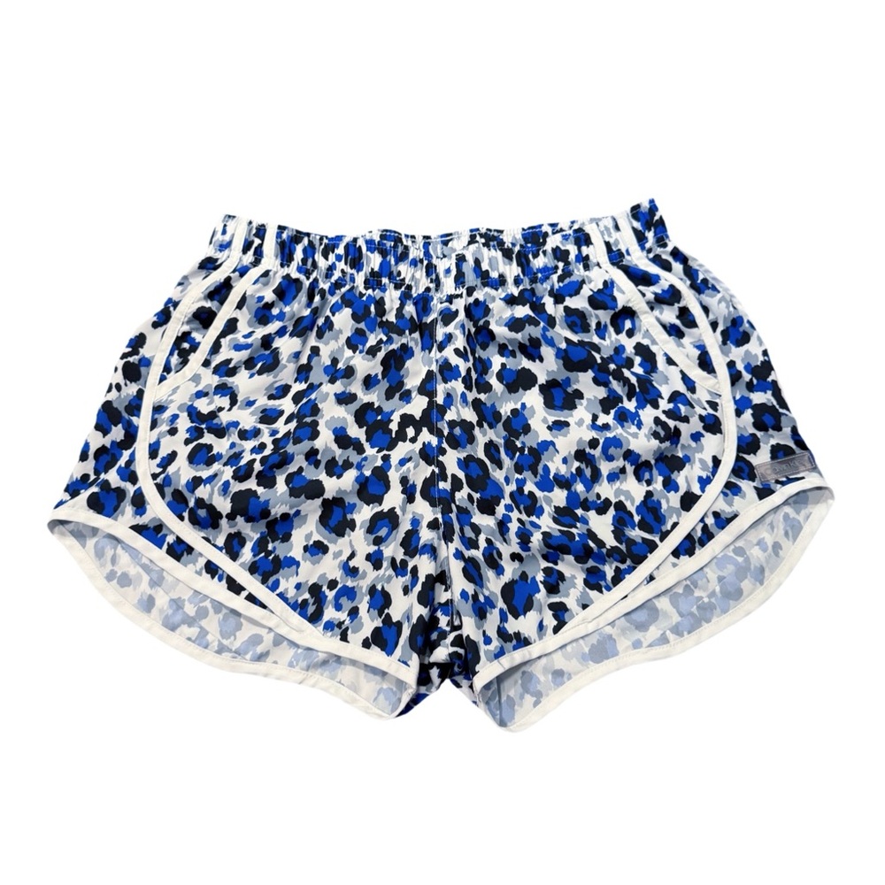 Calvin Klein Black & Blue Leopard Print Running Shorts with Pockets Size M